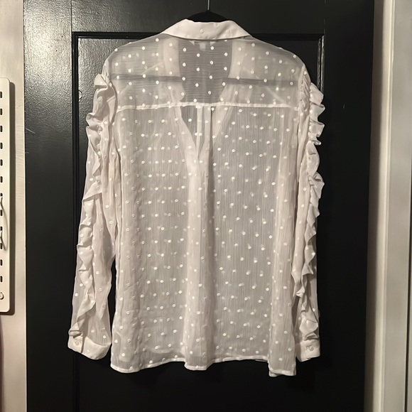 Express ruffle sleeve blouse with polka dots - Picture 5 of 5